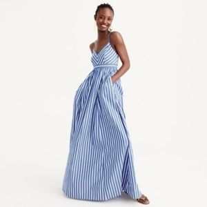 J. Crew Blue Striped Maxi Dress Sz. 2